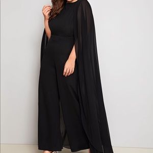 Chiffon Cape Detail Palazzo Jumpsuit (2XL) (New)